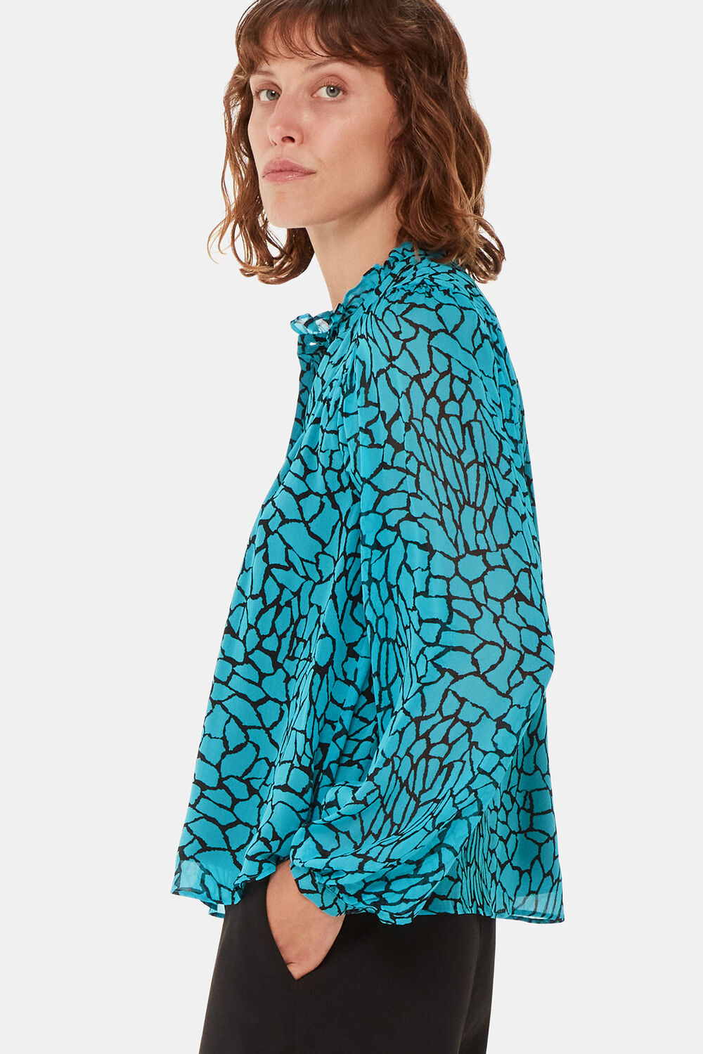 Terrazzo Button Front Blouse