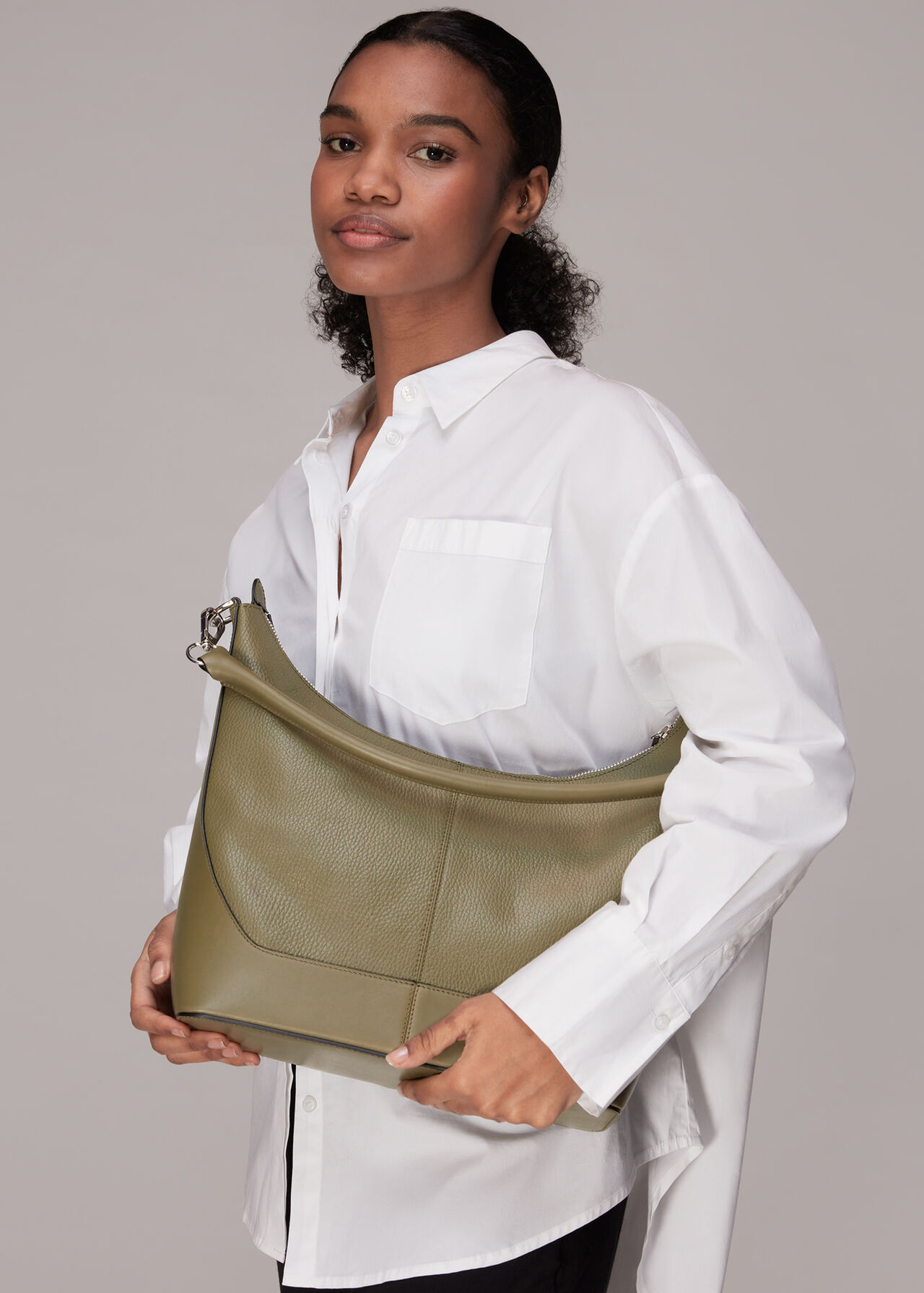 Khaki Baye Shoulder Bag | WHISTLES