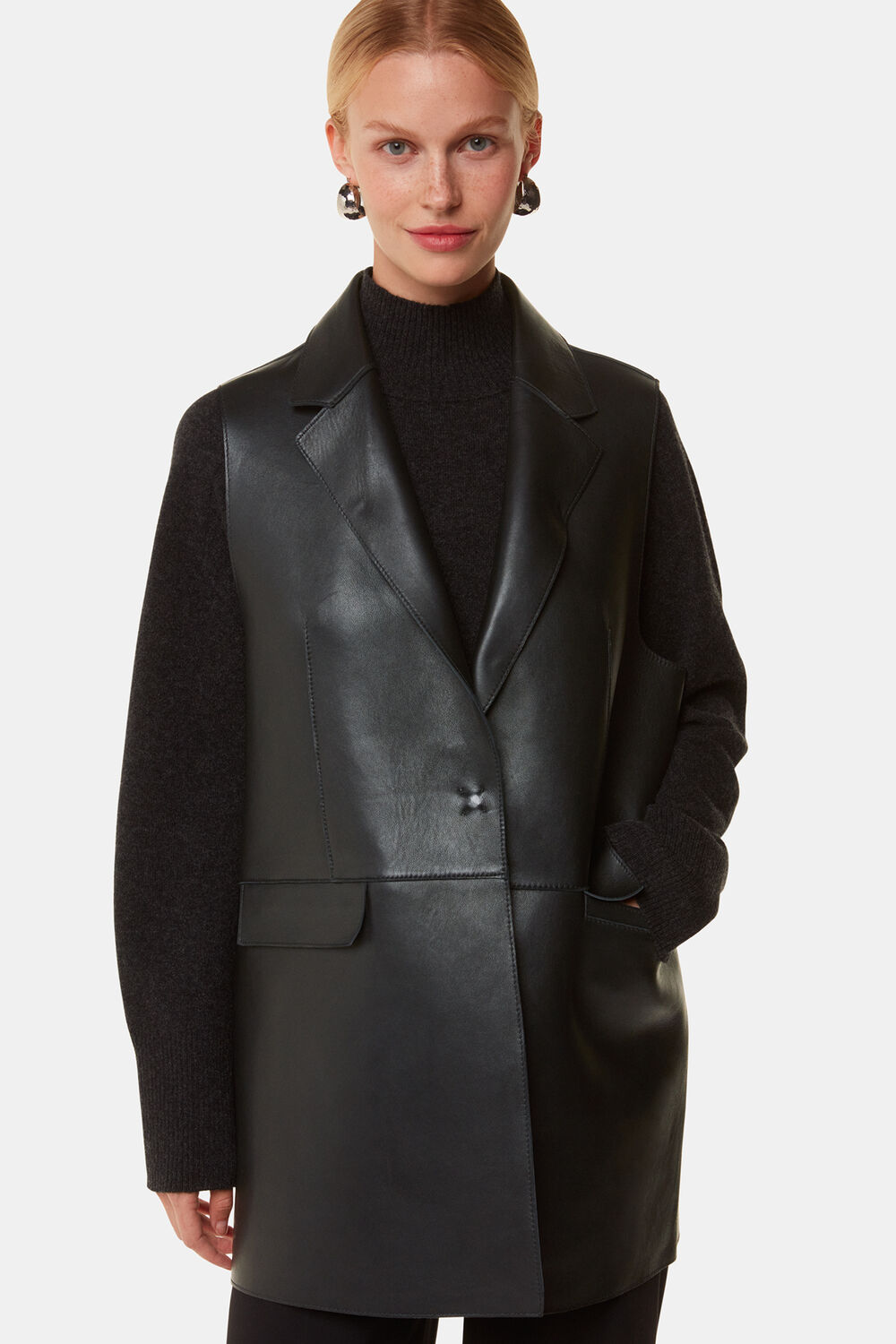 Black Edna Clean Bonded Waistcoat