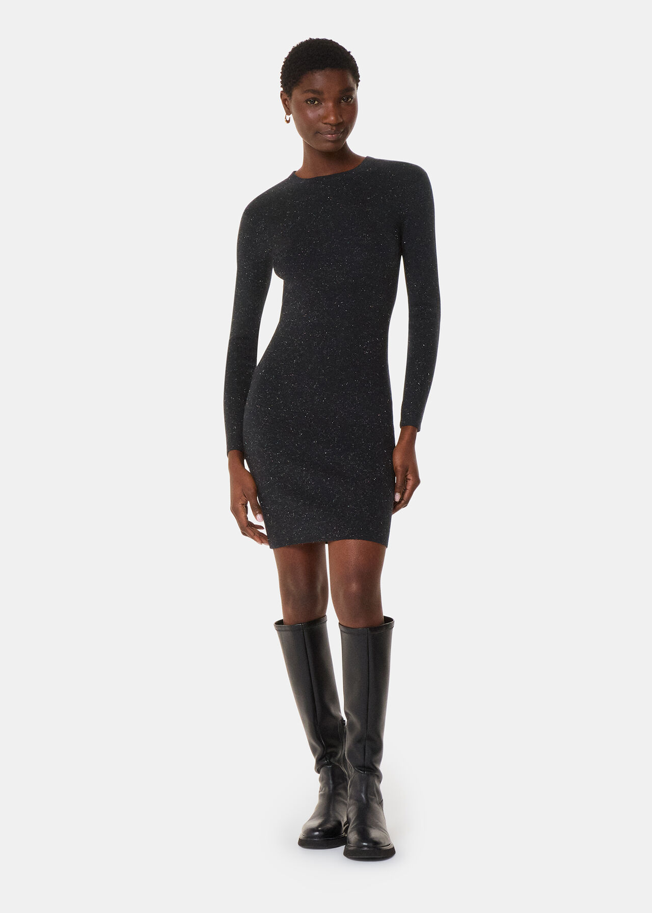 Whistles Annie Sparkle Short Knit Dress