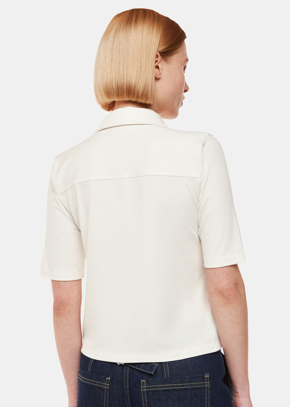 Ivory Grace Ribbed Polo