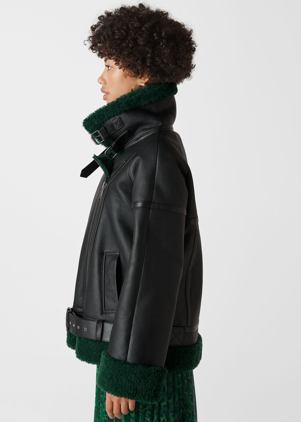 Longline Shearling Biker