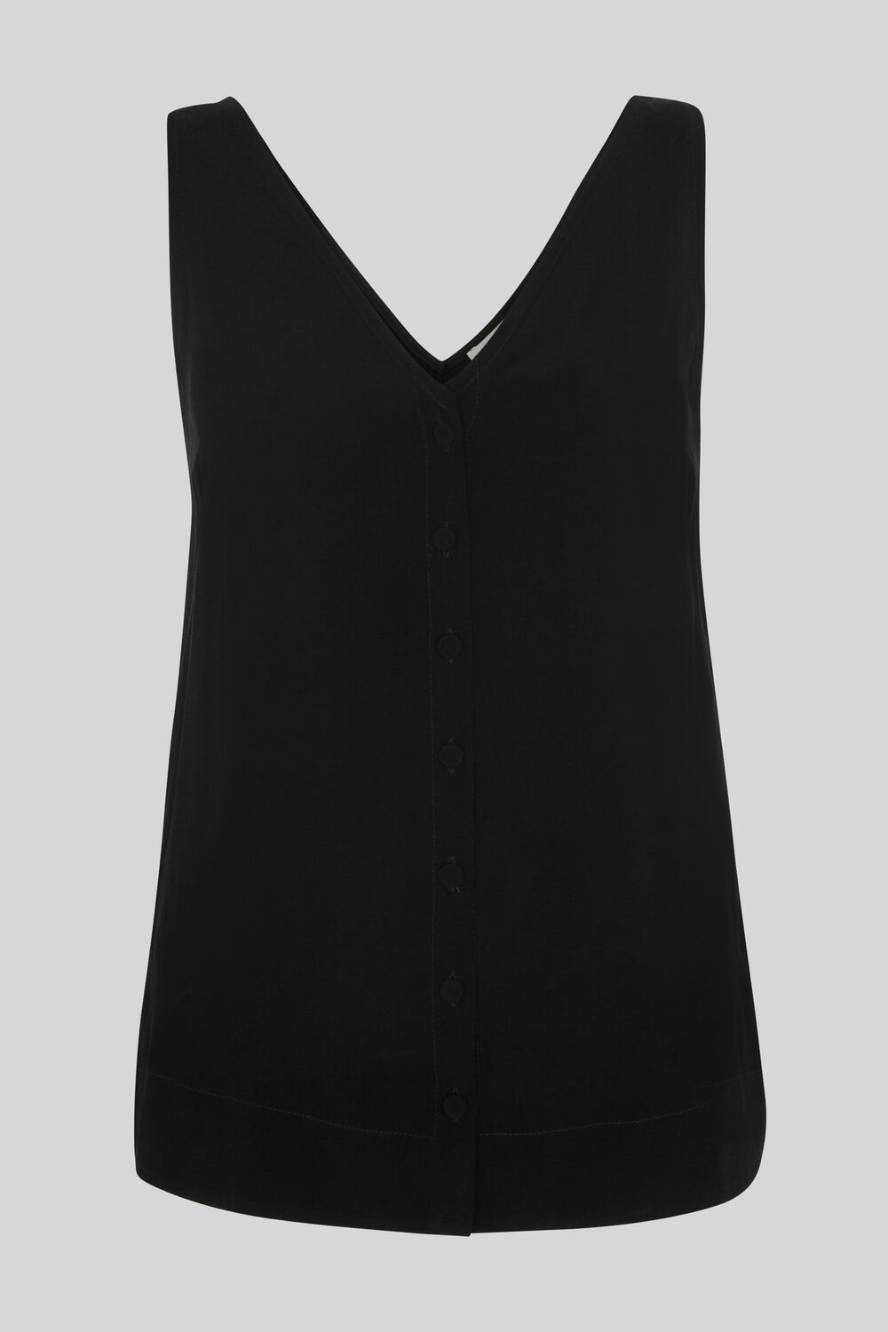 Bobbie Button Front Top Black