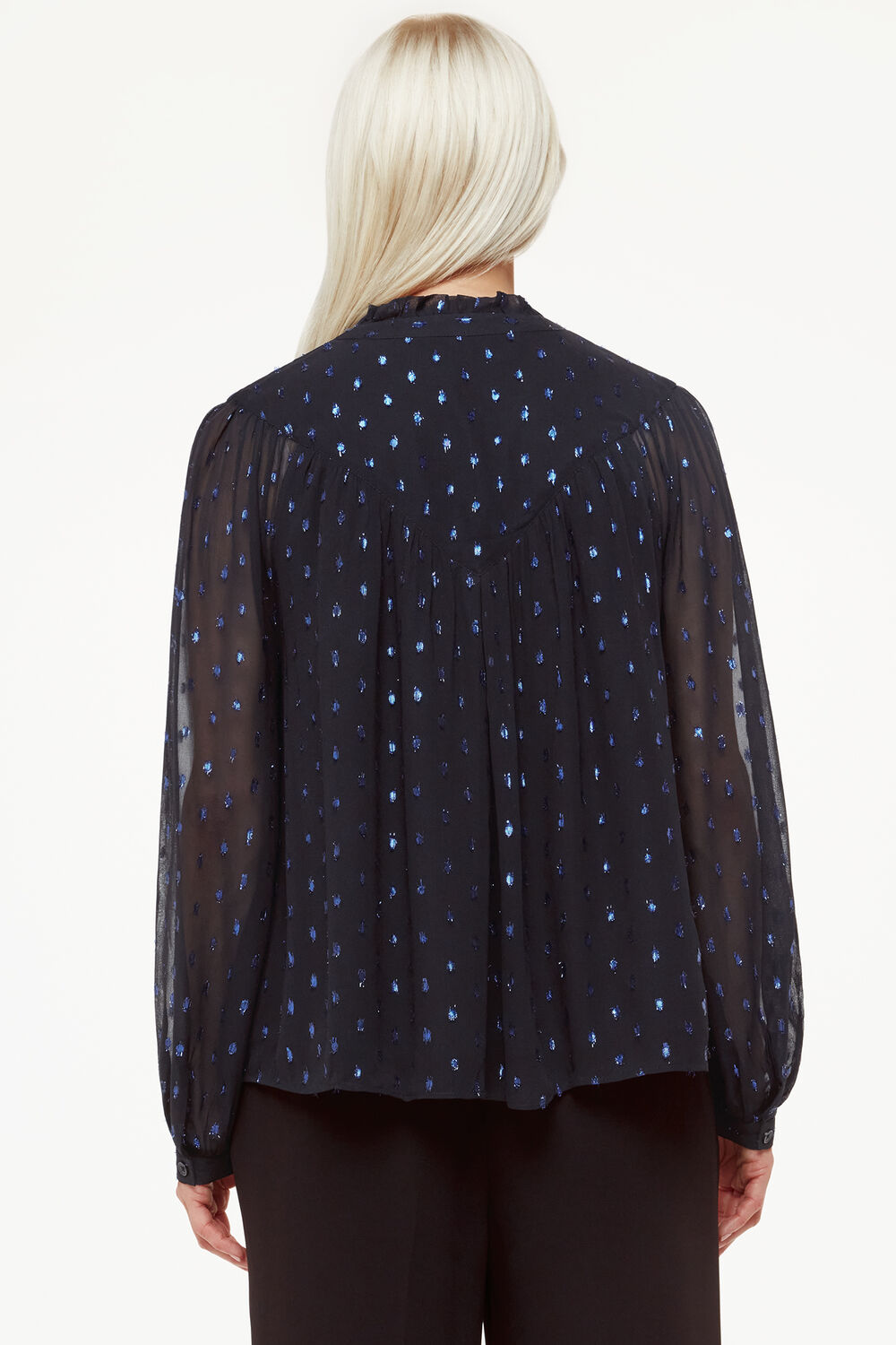 Petite Mia Metallic Dobby Top