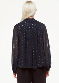Petite Mia Metallic Dobby Top