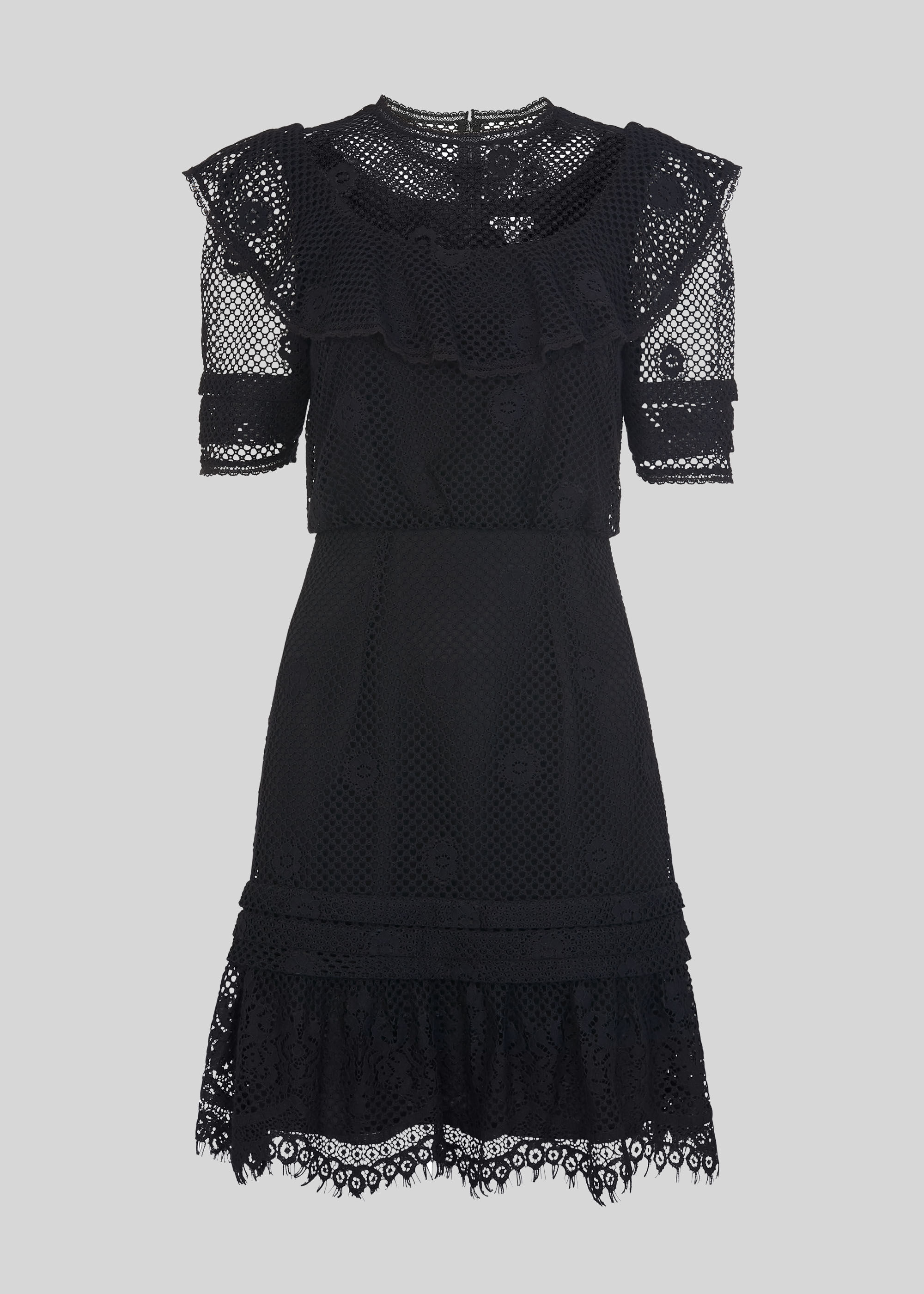 Black Mariah Lace Ruffle Dress WHISTLES
