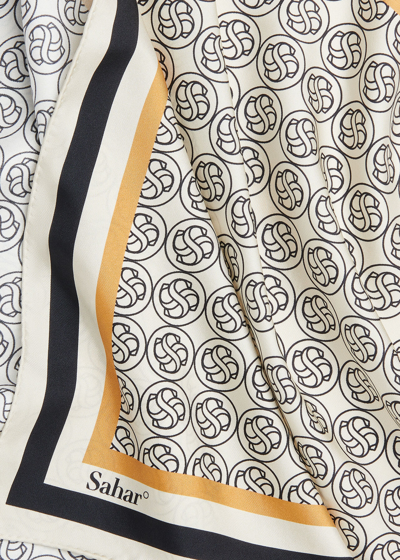 Sahar S Monogram Silk Scarf