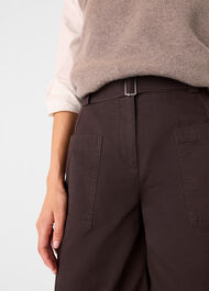 Belted Cotton Barrel Trouser