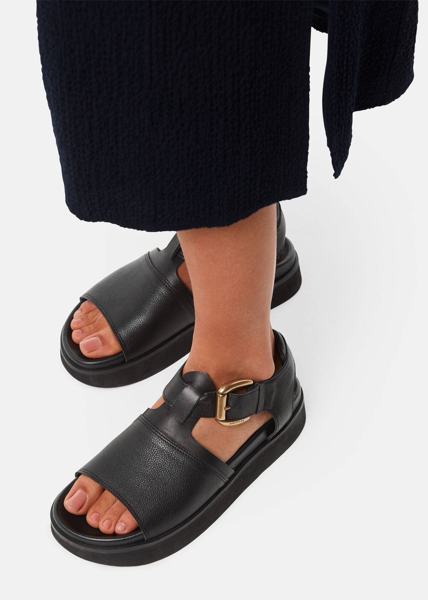 Black Khai Chunky Buckle Sandal