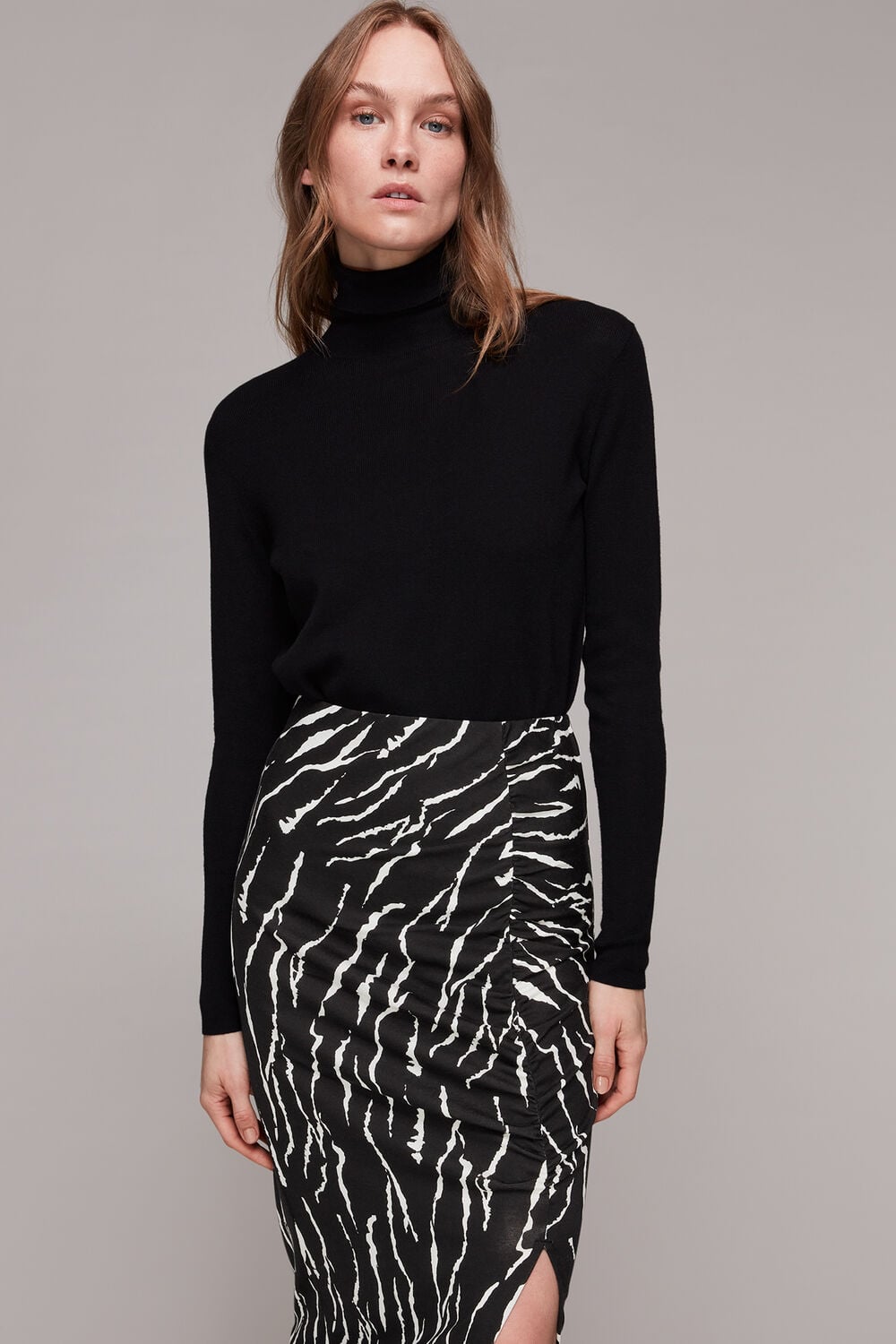 Vertical Tiger Ruched Skirt