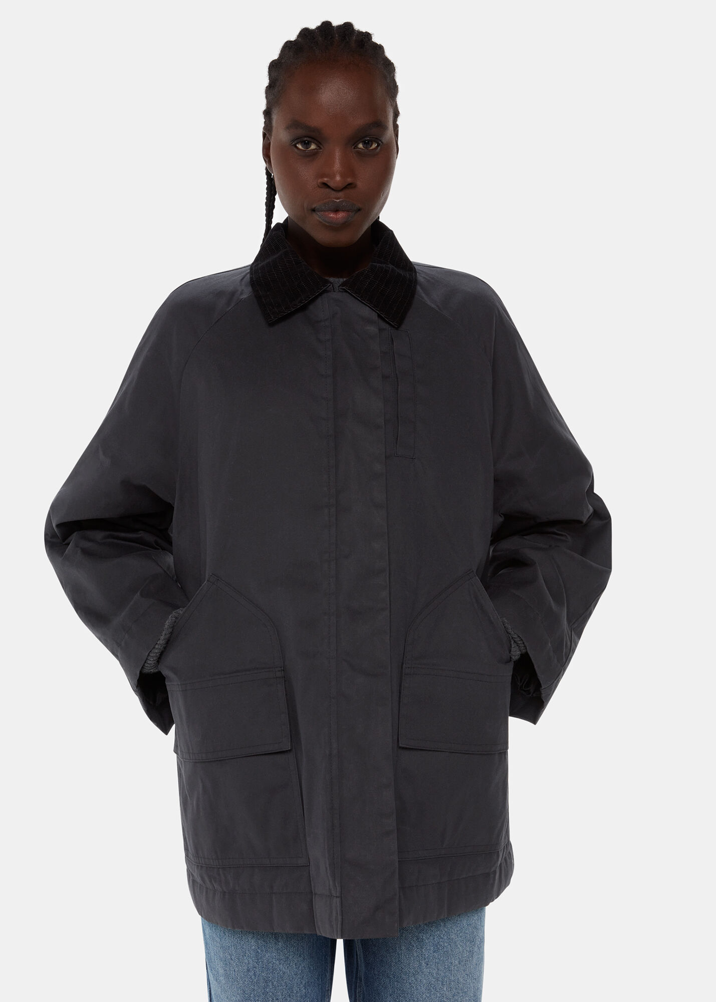 Black Fern Waxed Jacket WHISTLES Whistles ROW