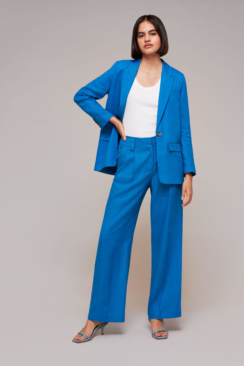 Blue Lucy Linen Blazer