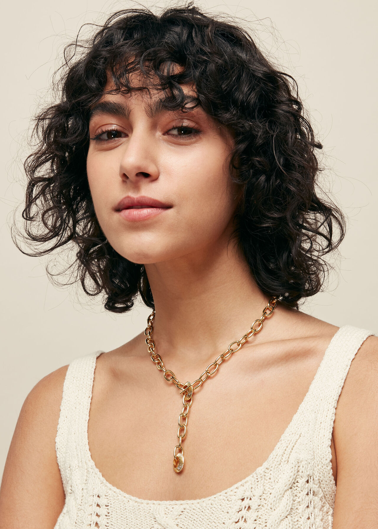 Large Chain Necklace Gold/Multi