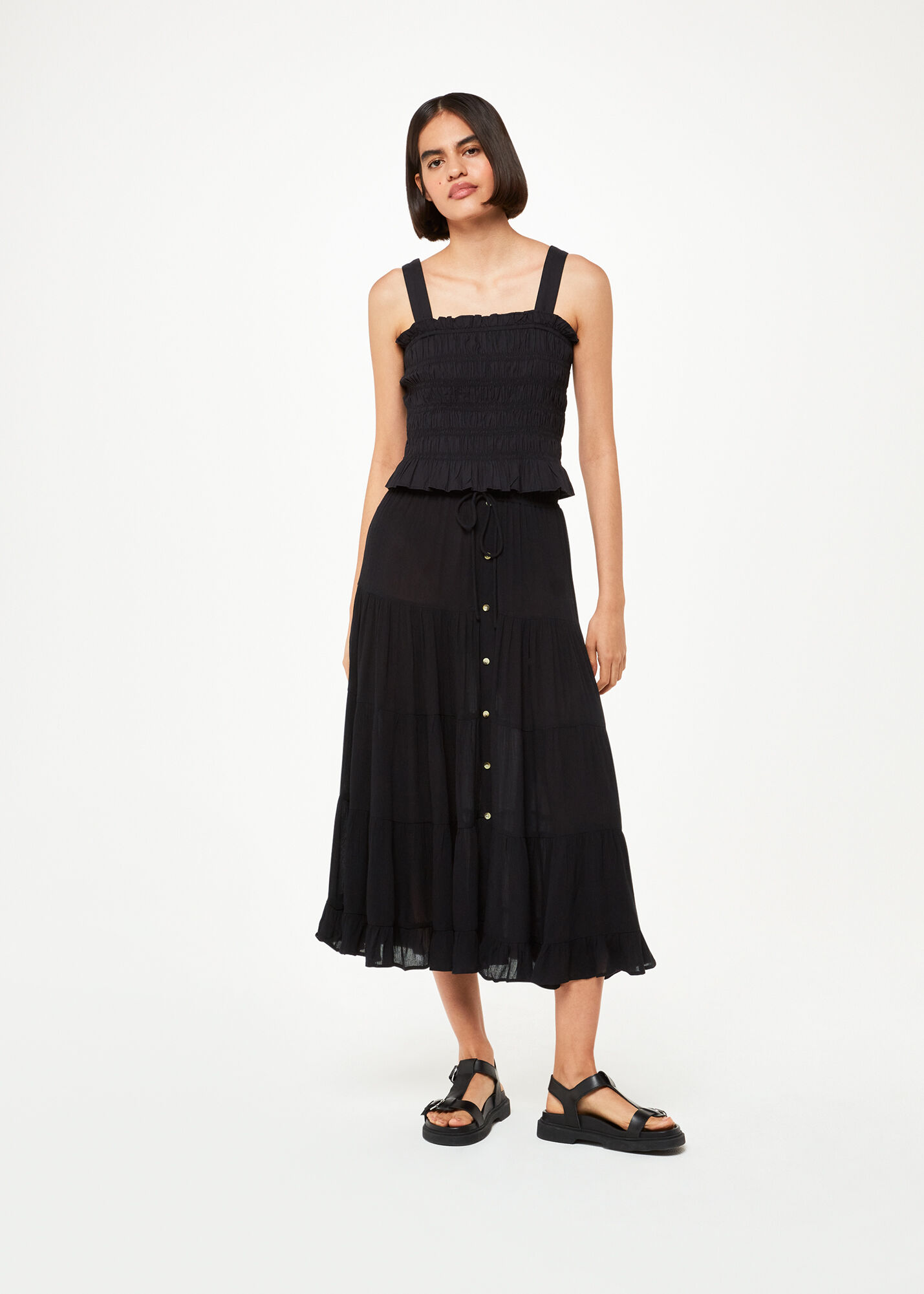 Button front skirt queen store