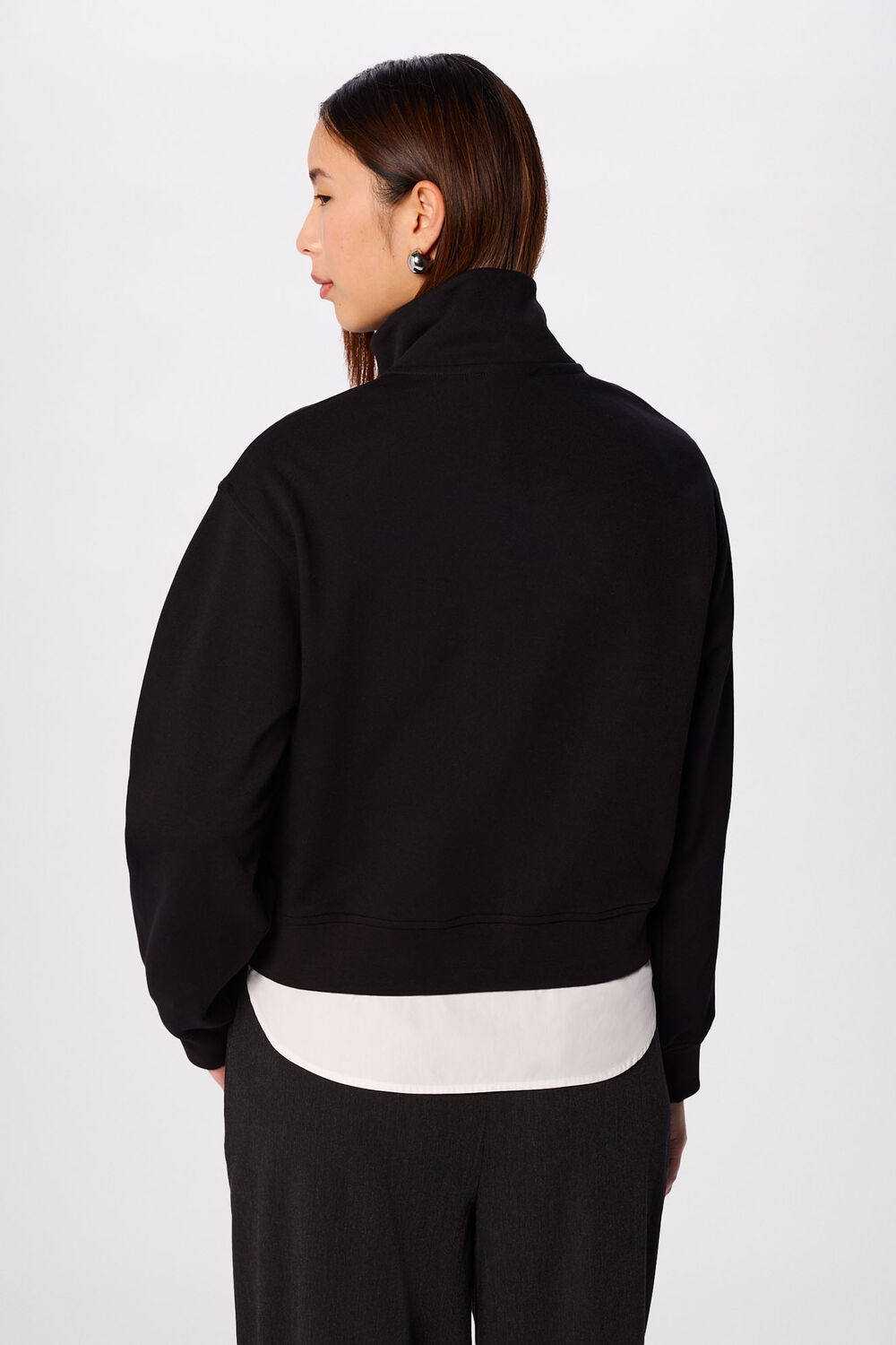 Black Funnel Quarter Zip Sweat