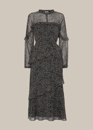 Macy Sketched Floral Dress Black/Multi