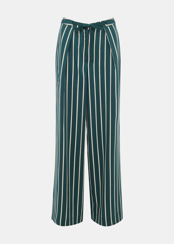 Green Petite Alex Stripe Trouser