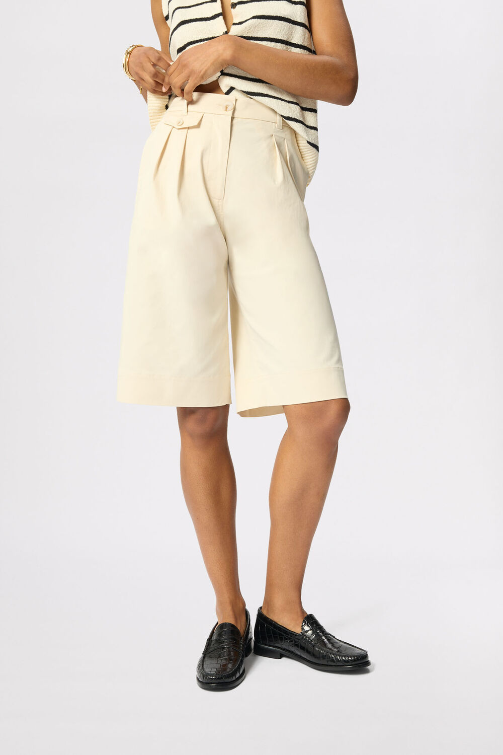 Neutral Cotton Bermuda Short