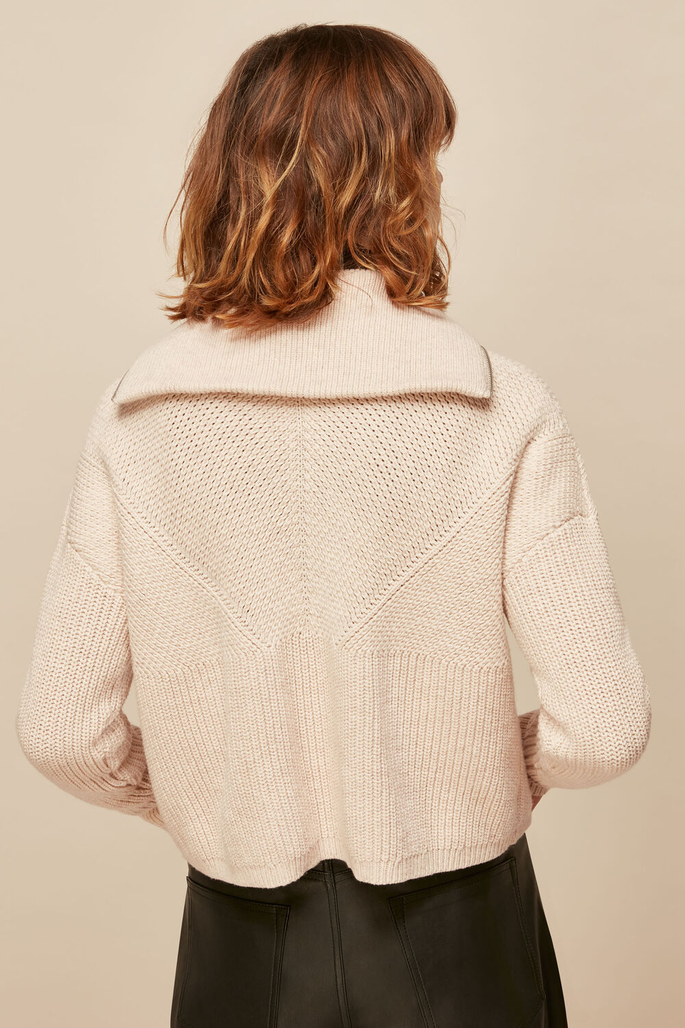 Knitted Zip Neck Sweater