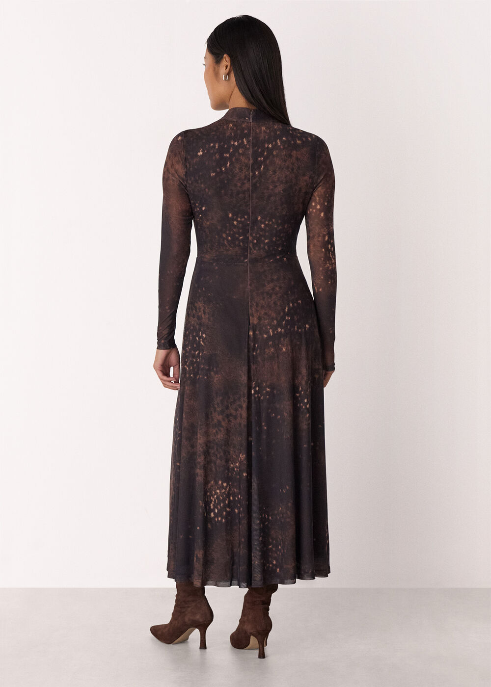 Petite Spotted Animal Mesh Dress