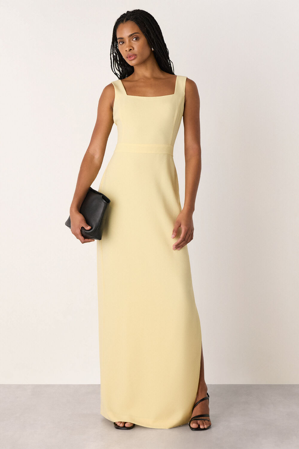 Yellow Mila Square Neck Maxi Dress