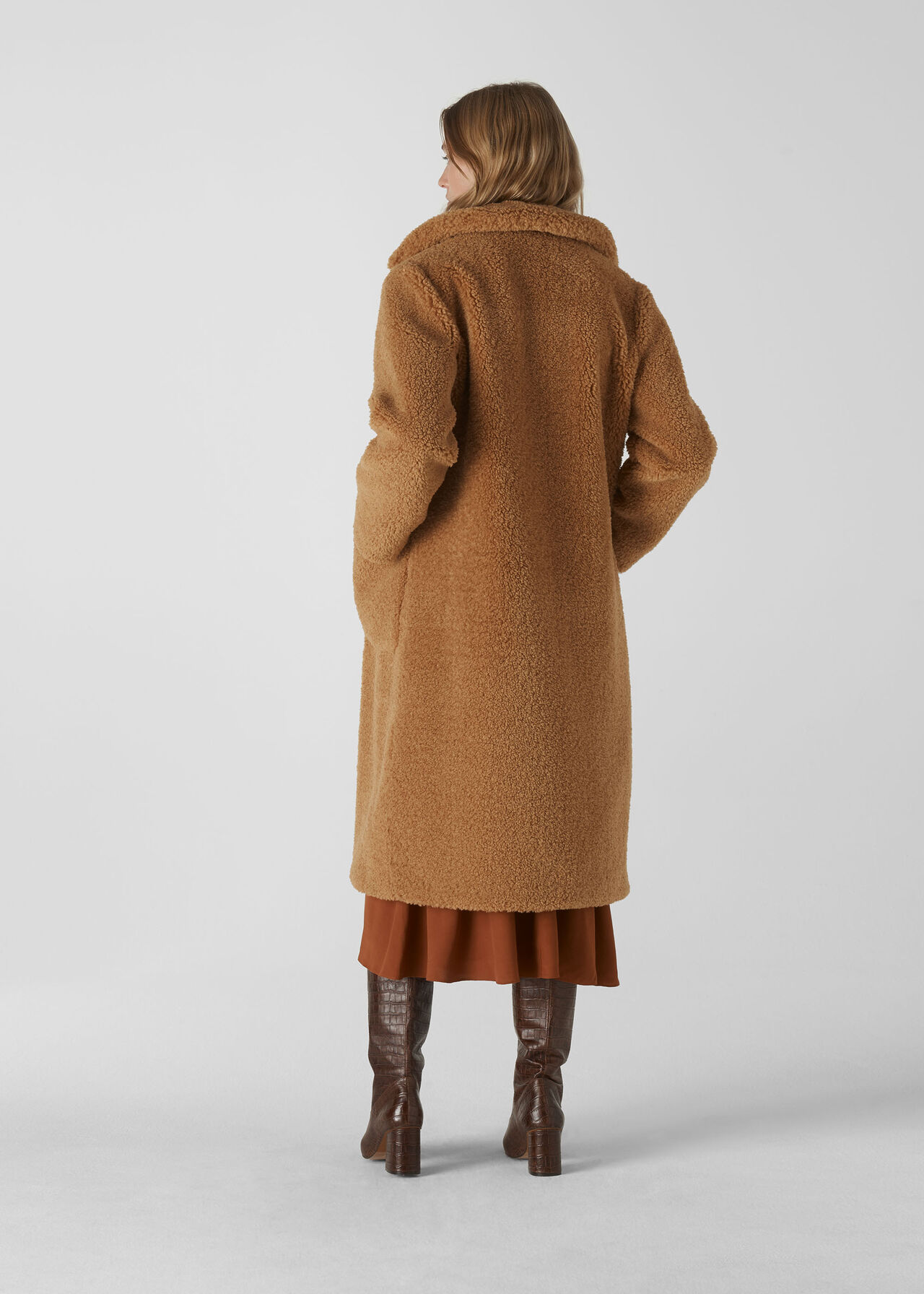 Teddy Longline Coat Neutral