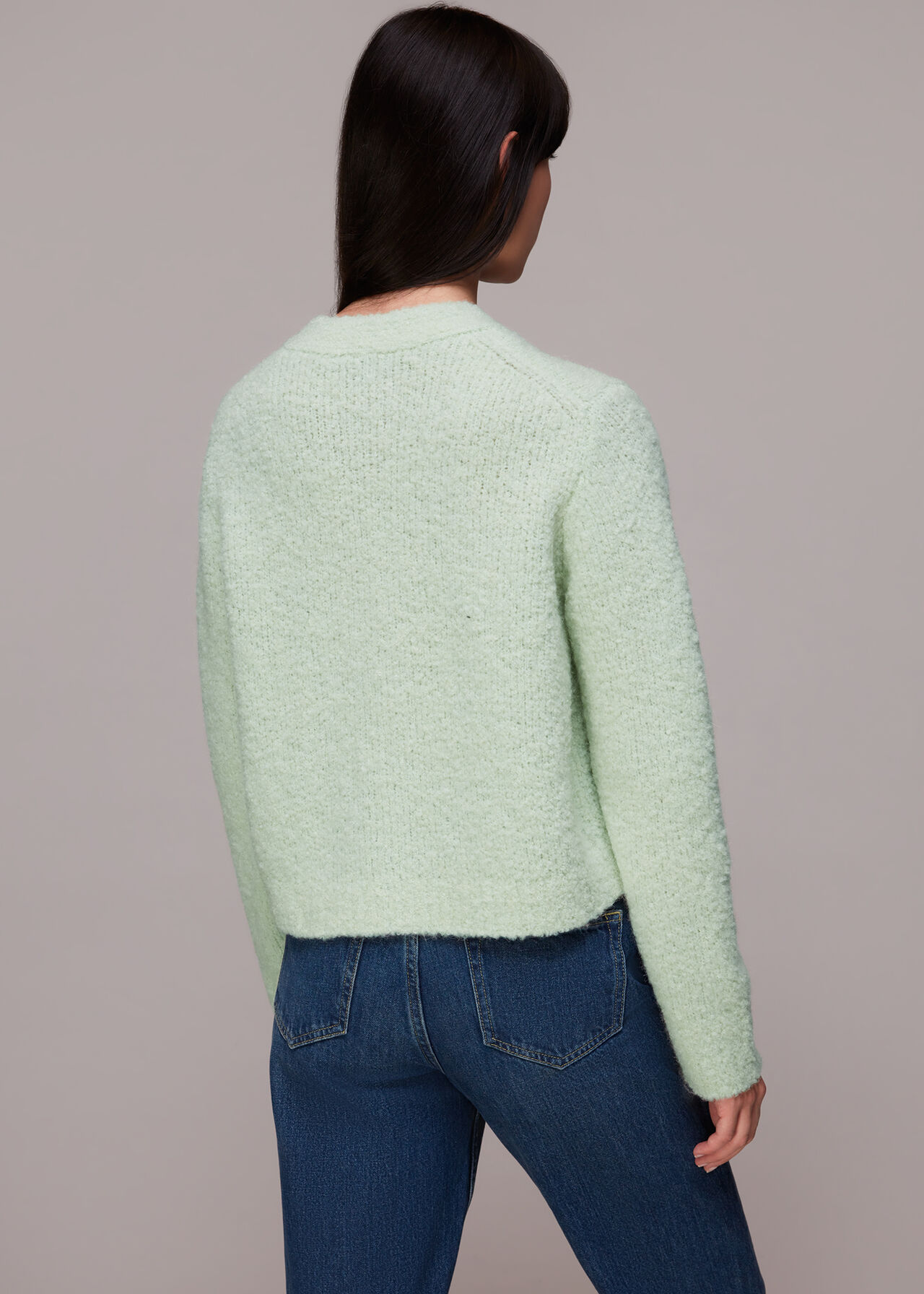 Cropped Boucle Cardigan
