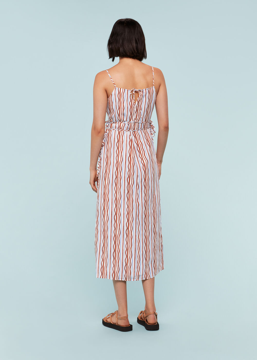 Wiggle Stripe Tie Detail Dress