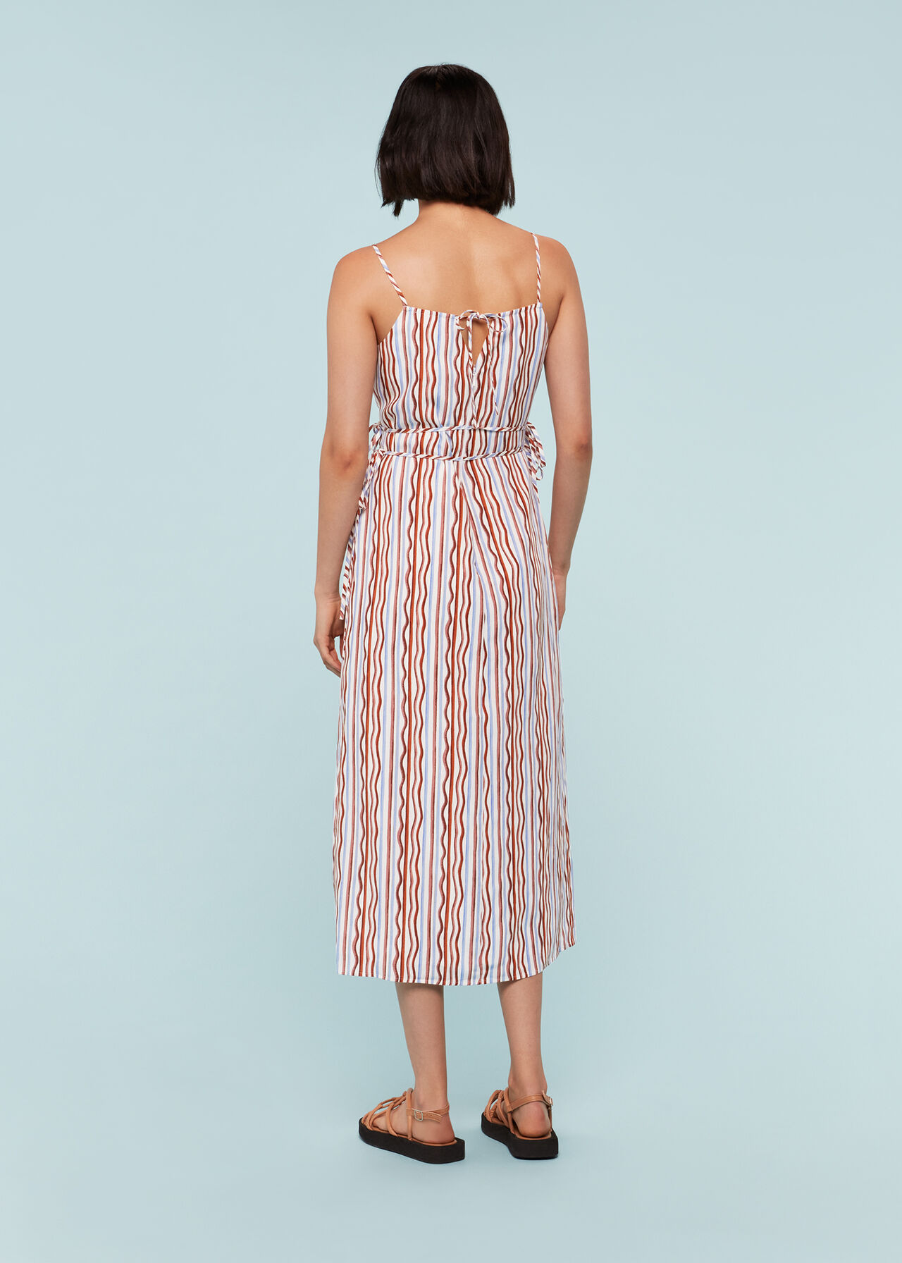 Wiggle Stripe Tie Detail Dress