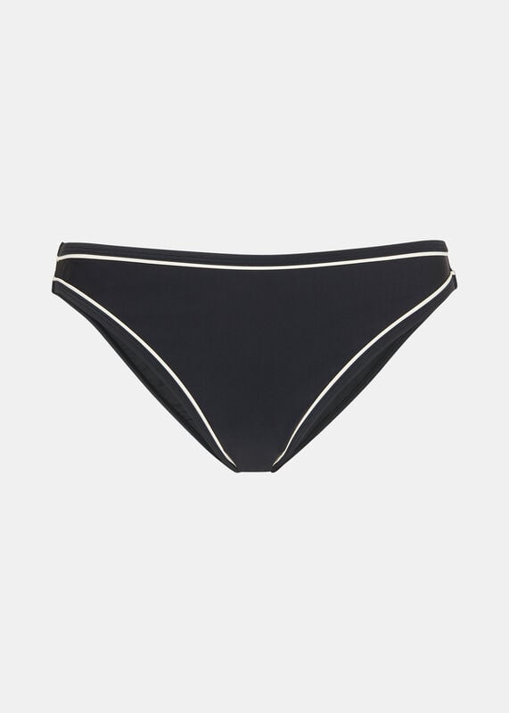 Black Piper Contrast Bikini Bottom