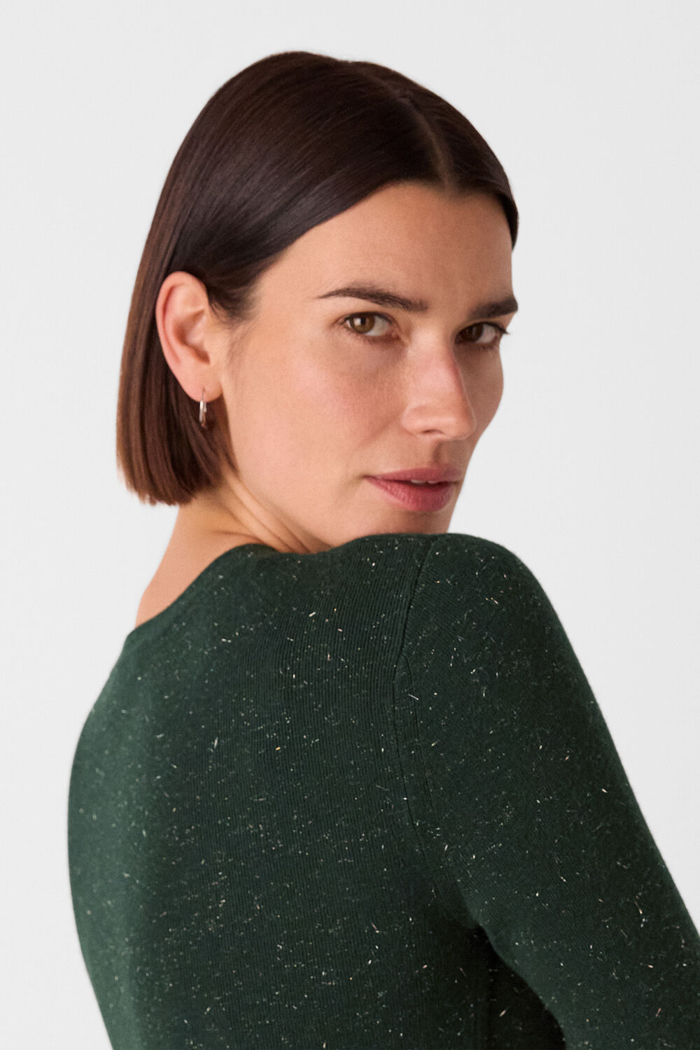 Dark Green Annie Sparkle Knit Dress