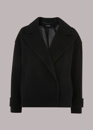 Relaxed Cropped Wool Coat
