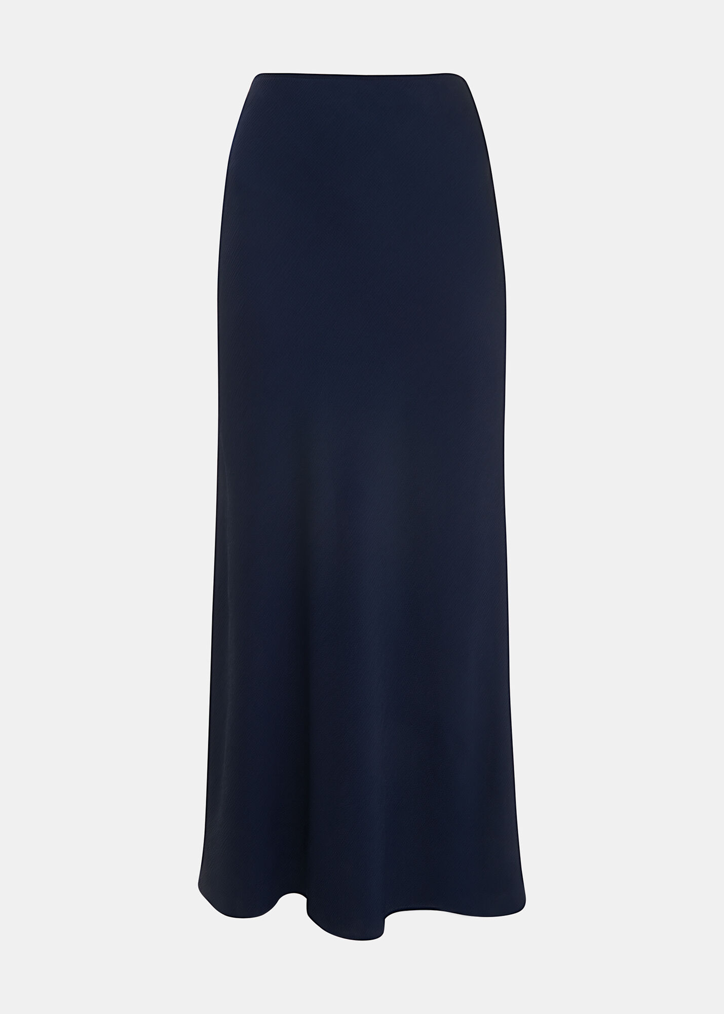 Navy Satin Bias Cut Skirt WHISTLES