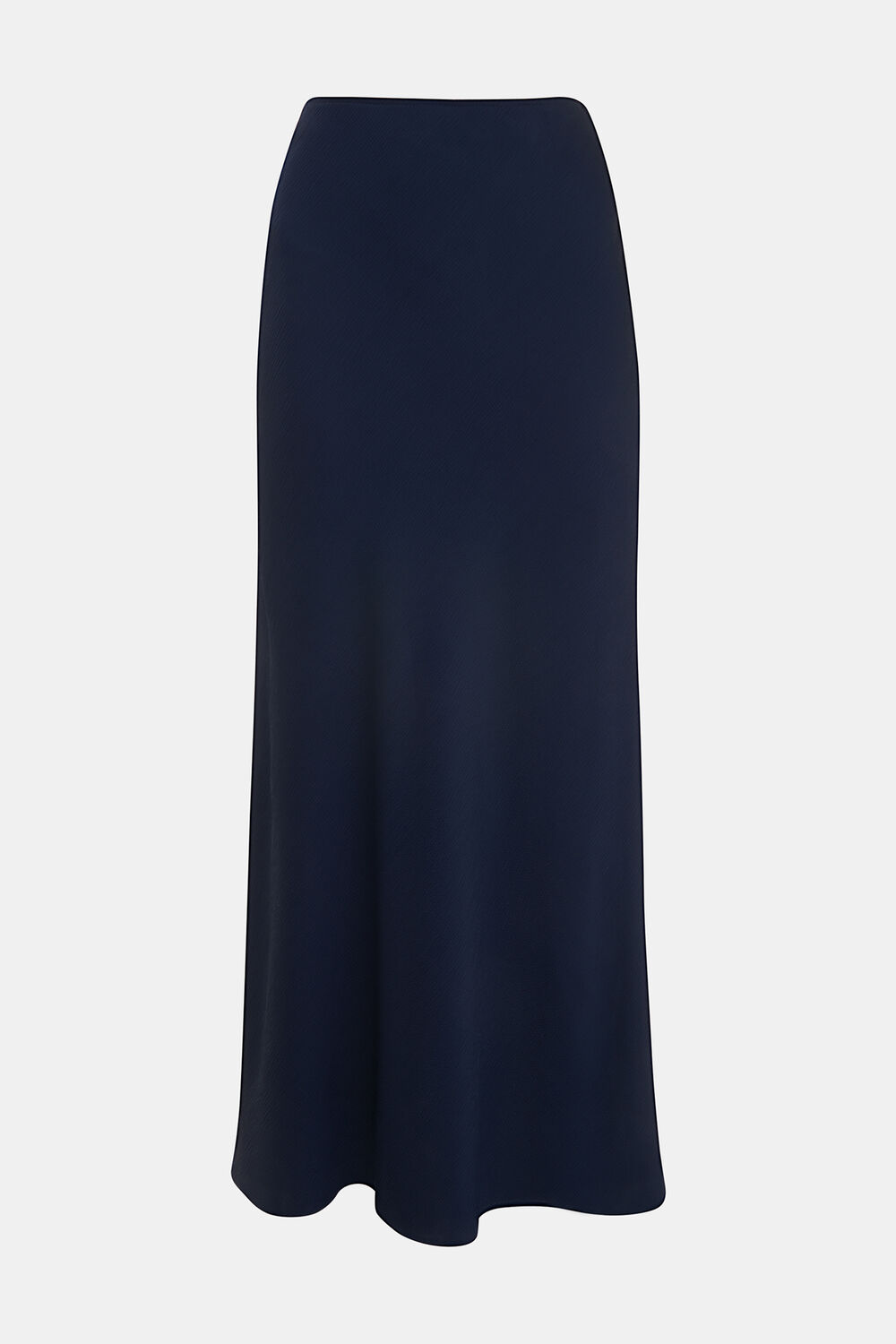 Navy Satin Bias Cut Skirt
