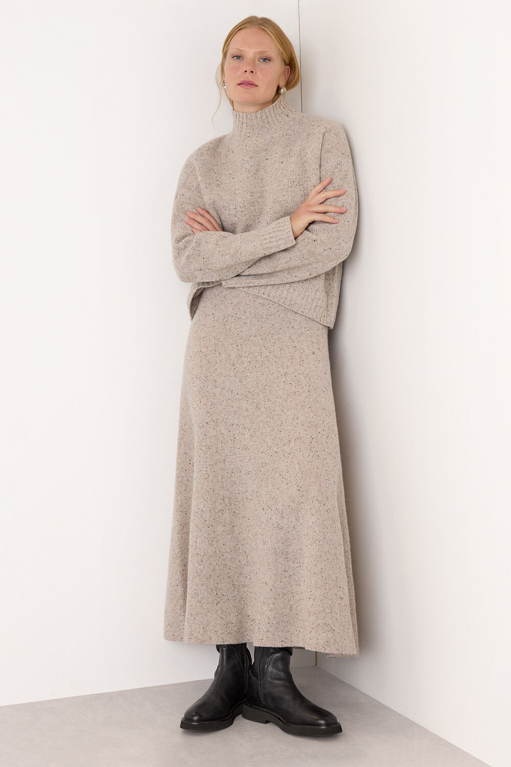 Wool Textured Check Knit