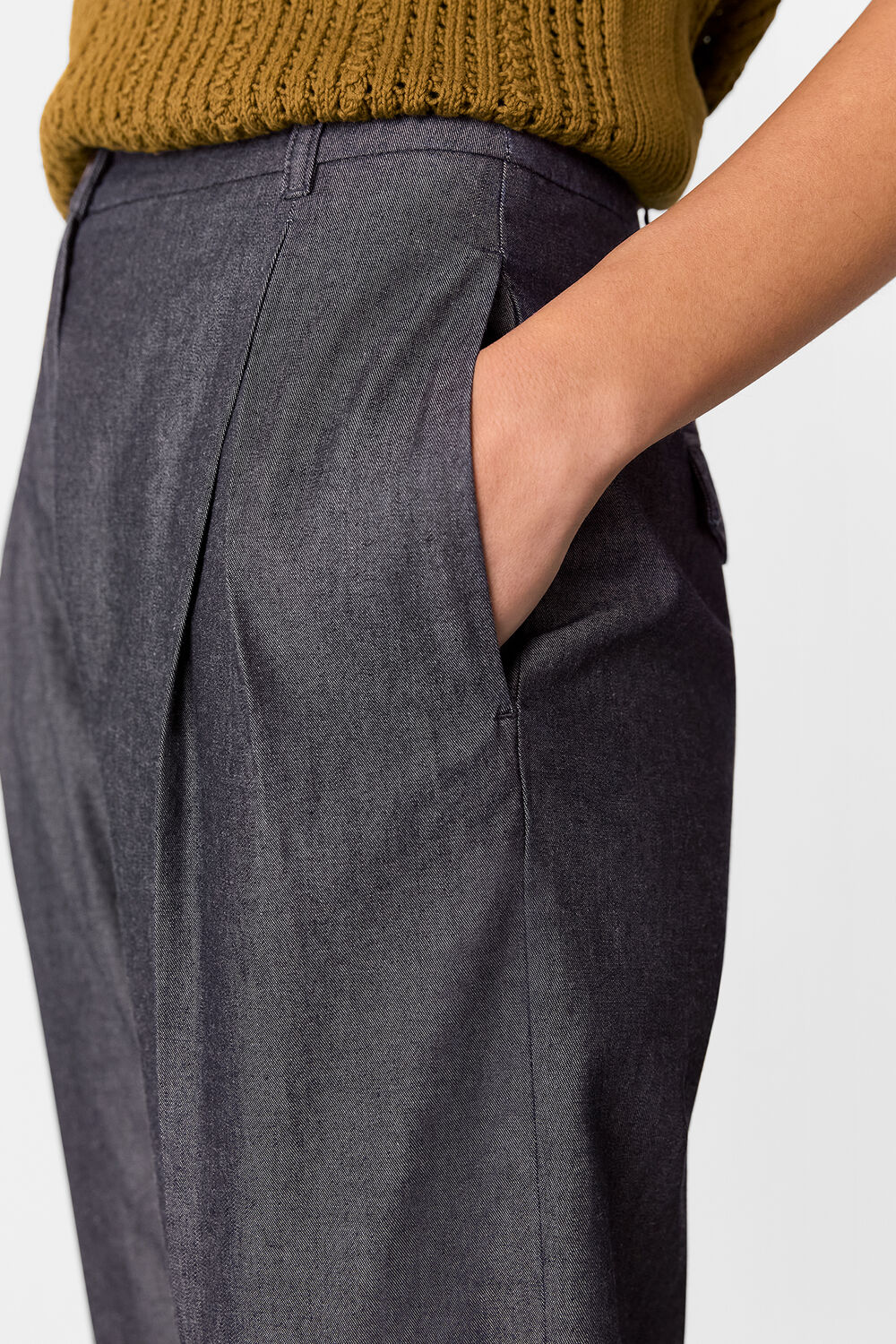 Indigo Barrel Leg Trouser