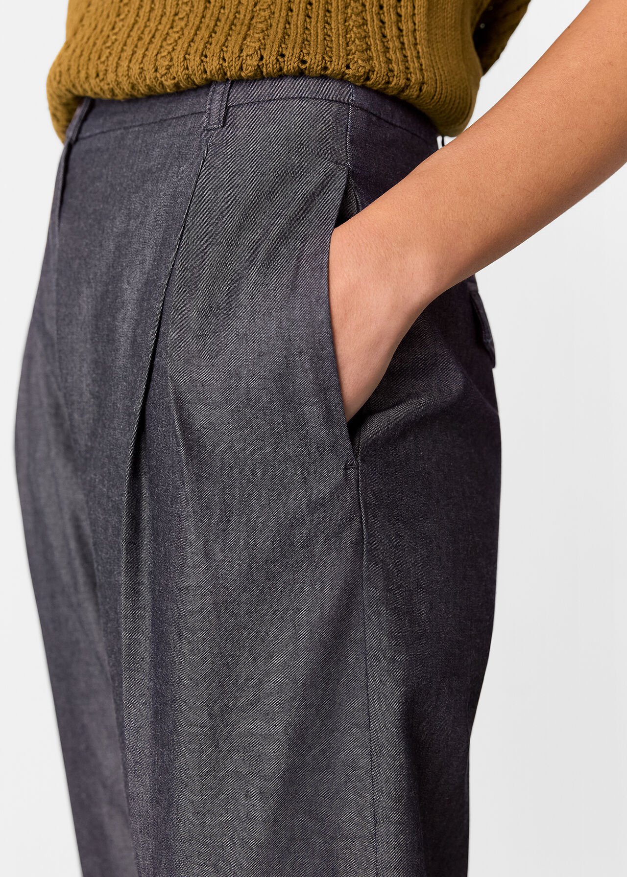 Indigo Barrel Leg Trouser