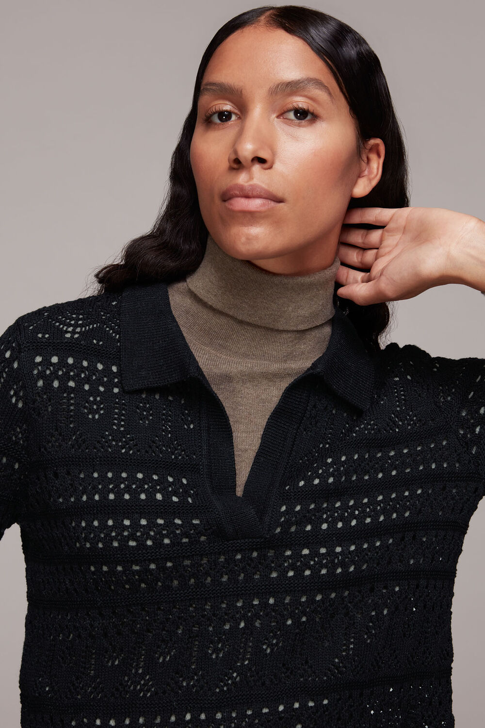 Crochet Collar Detail Top