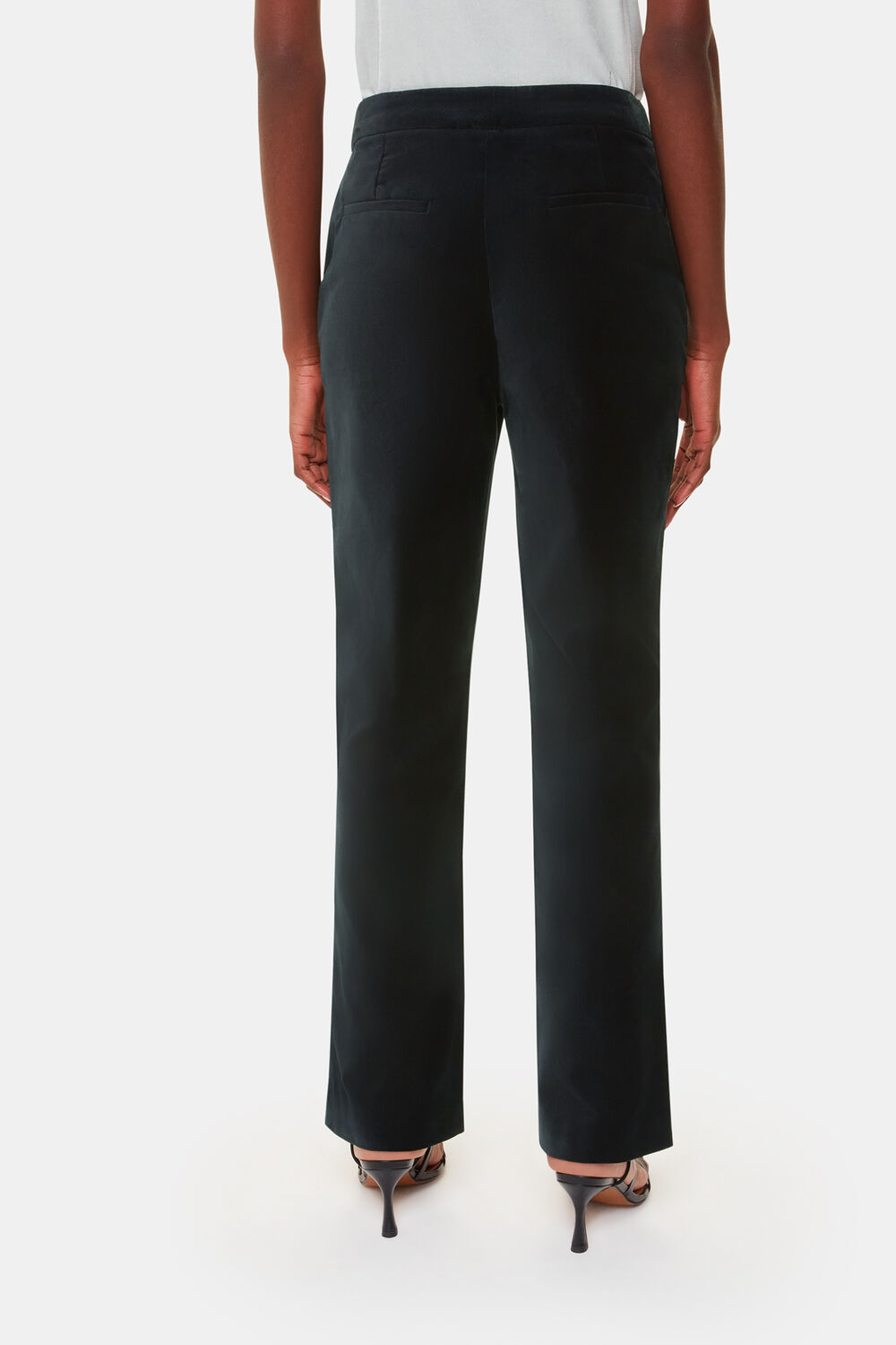 Black Helena Velvet Straight Trouser