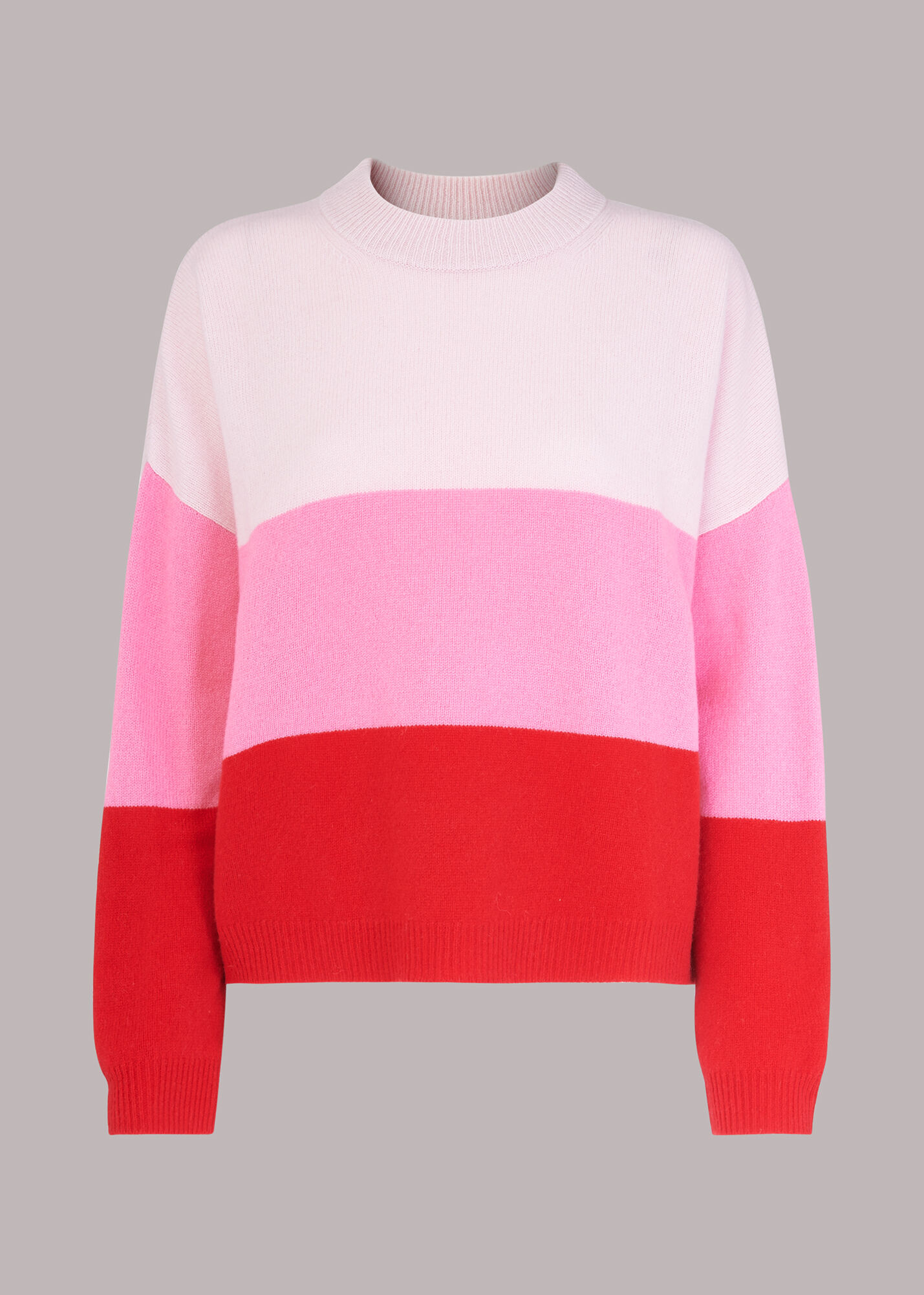 Pink Stripe Knitted Wool Sweater WHISTLES