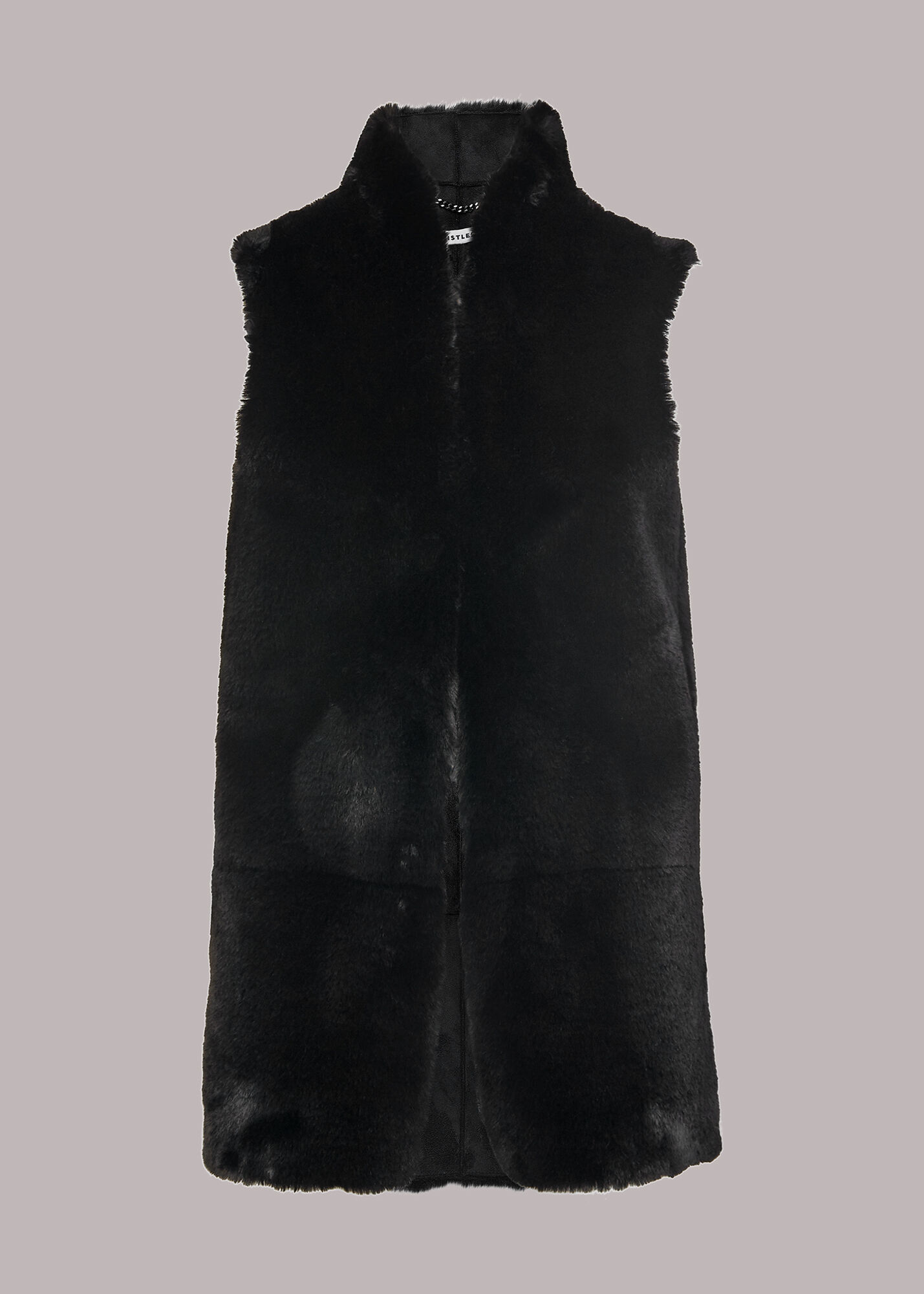Black Faux Fur Gilet WHISTLES