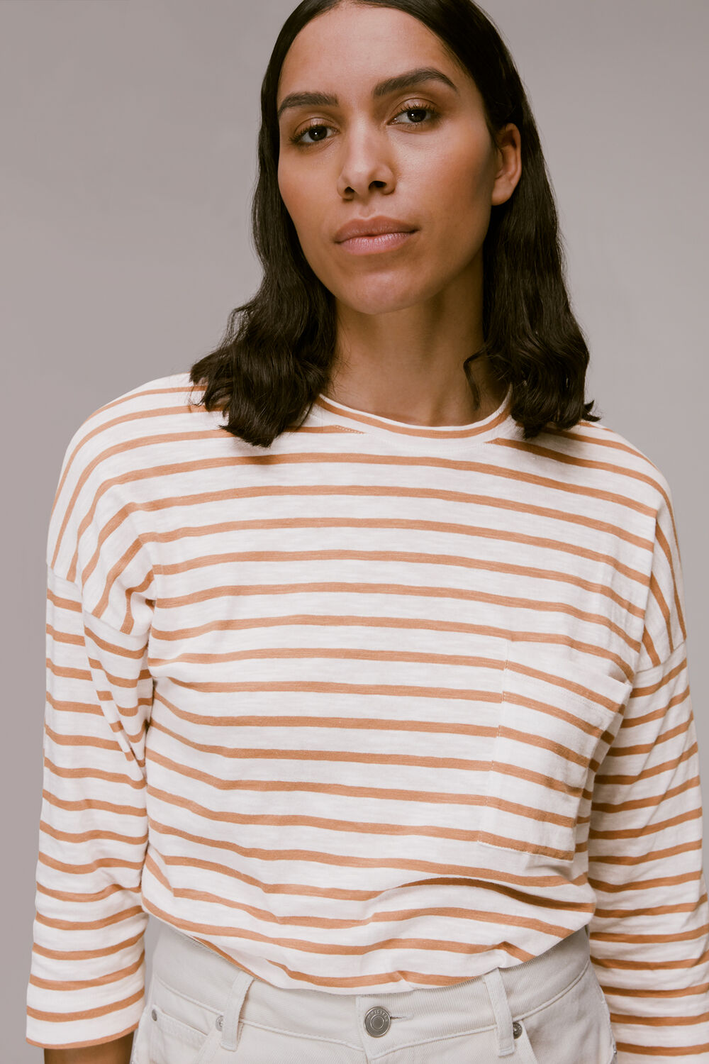 Stripe Cotton Pocket Top