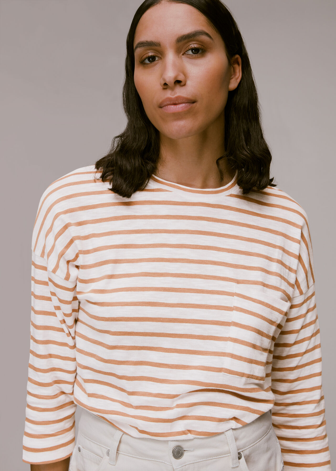 Stripe Cotton Pocket Top