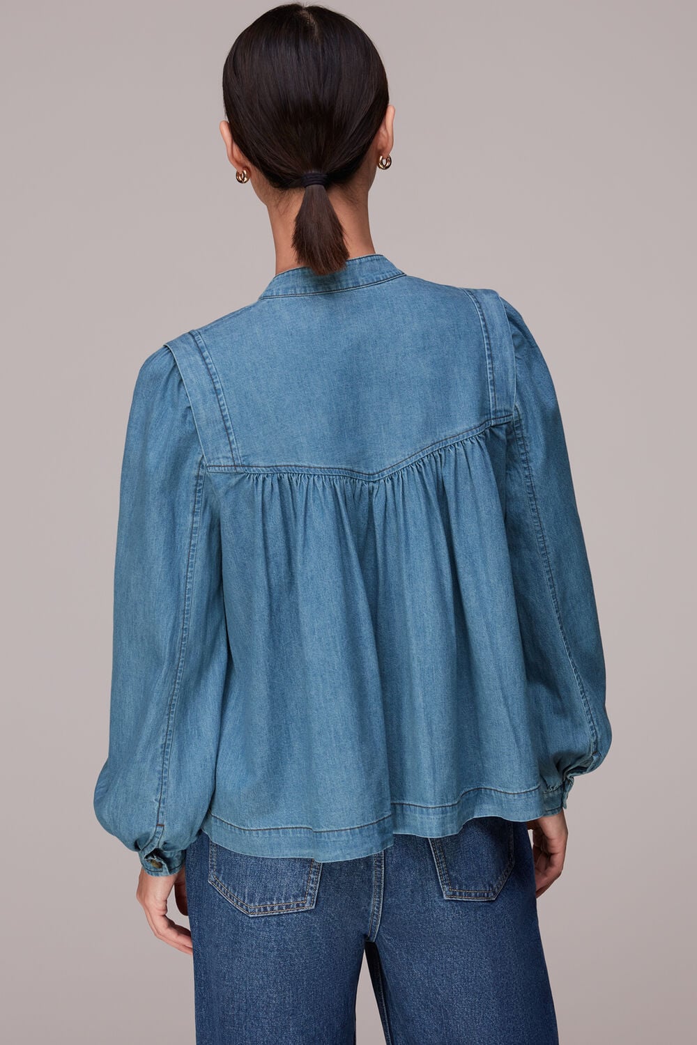 Mollie Chambray Denim Blouse
