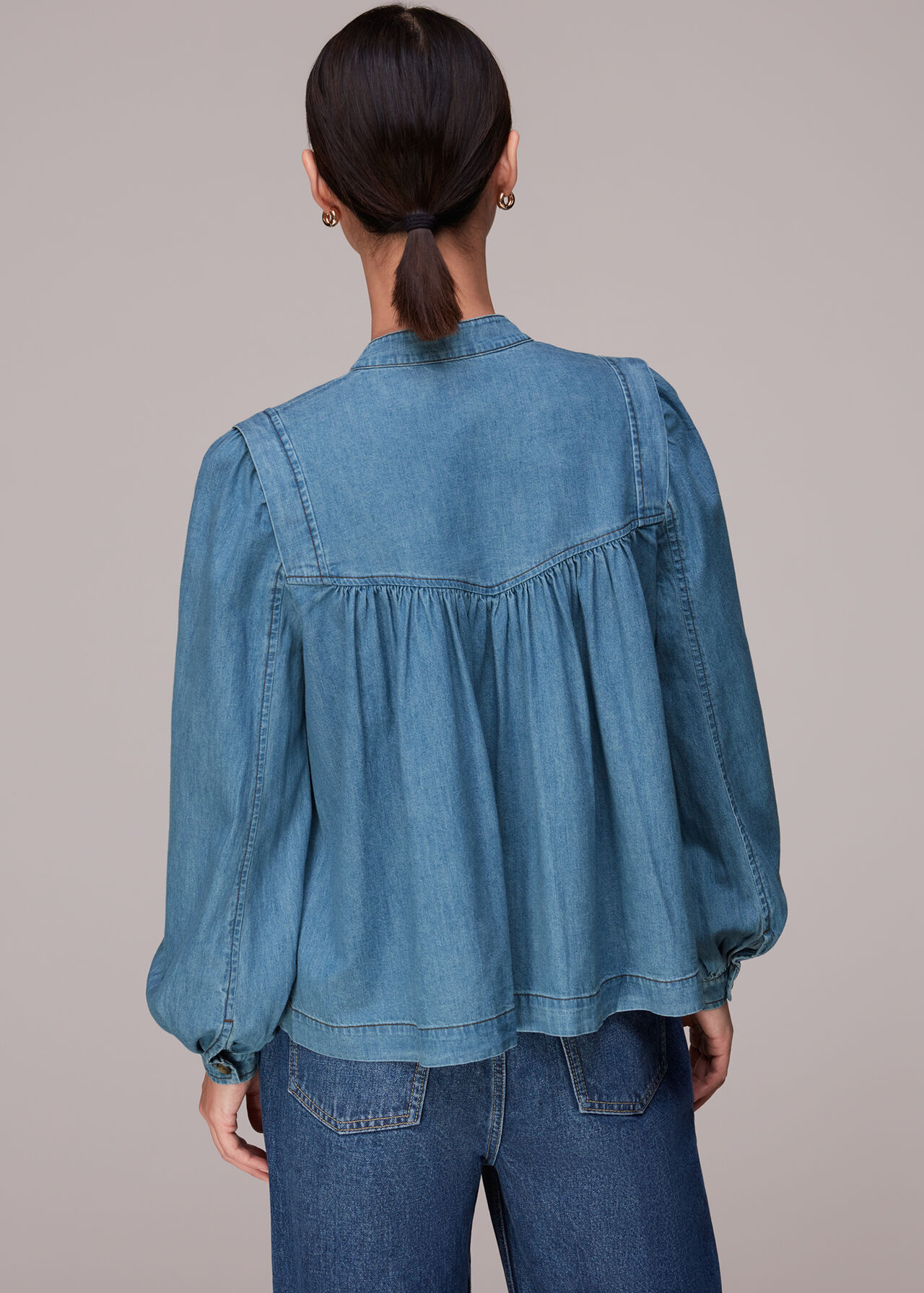 Mollie Chambray Denim Blouse