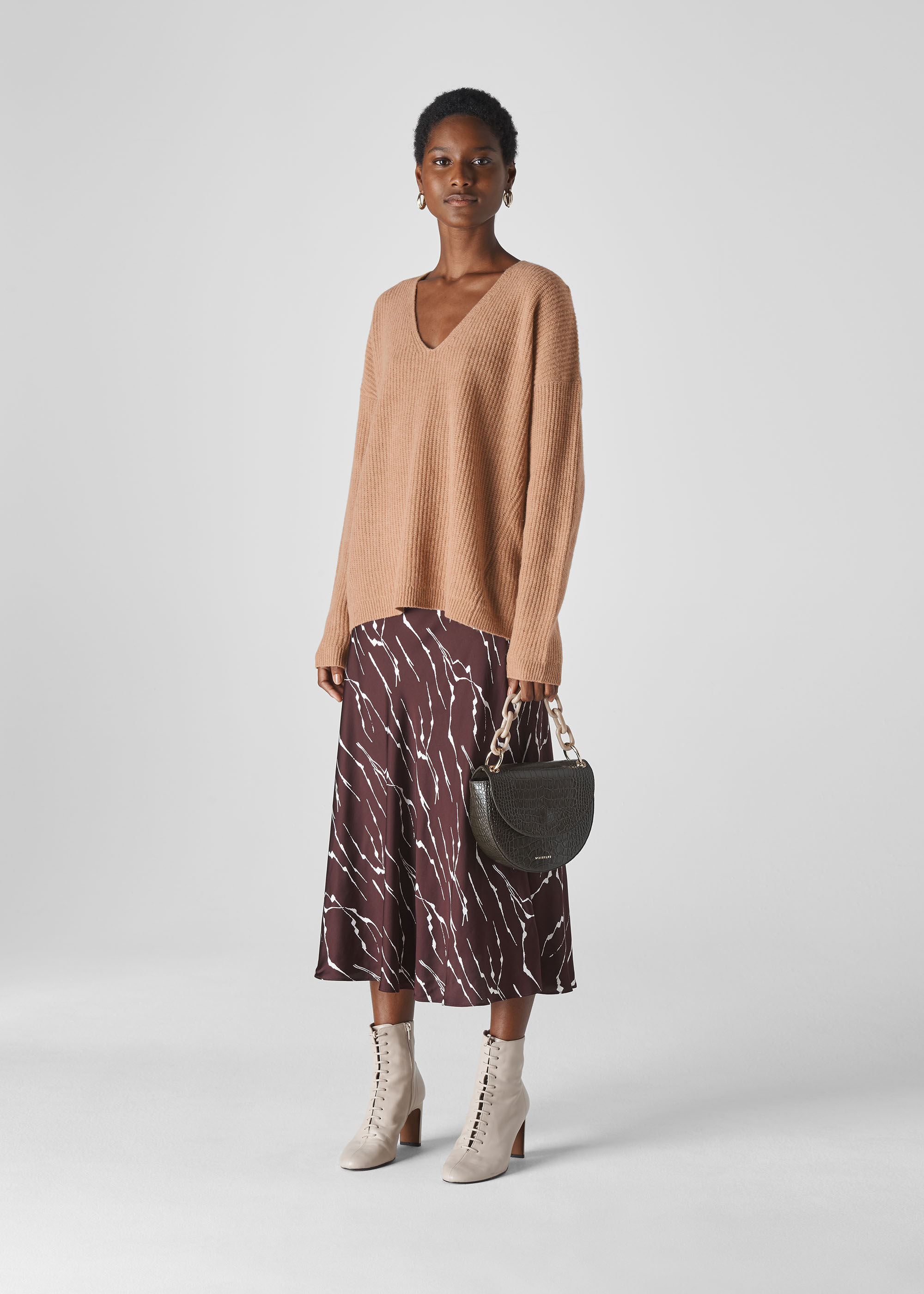 Camel v neck hotsell