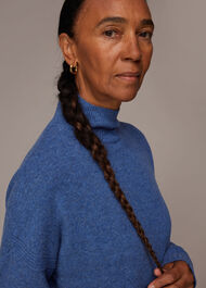 Wool Split Funnel Neck Jumper