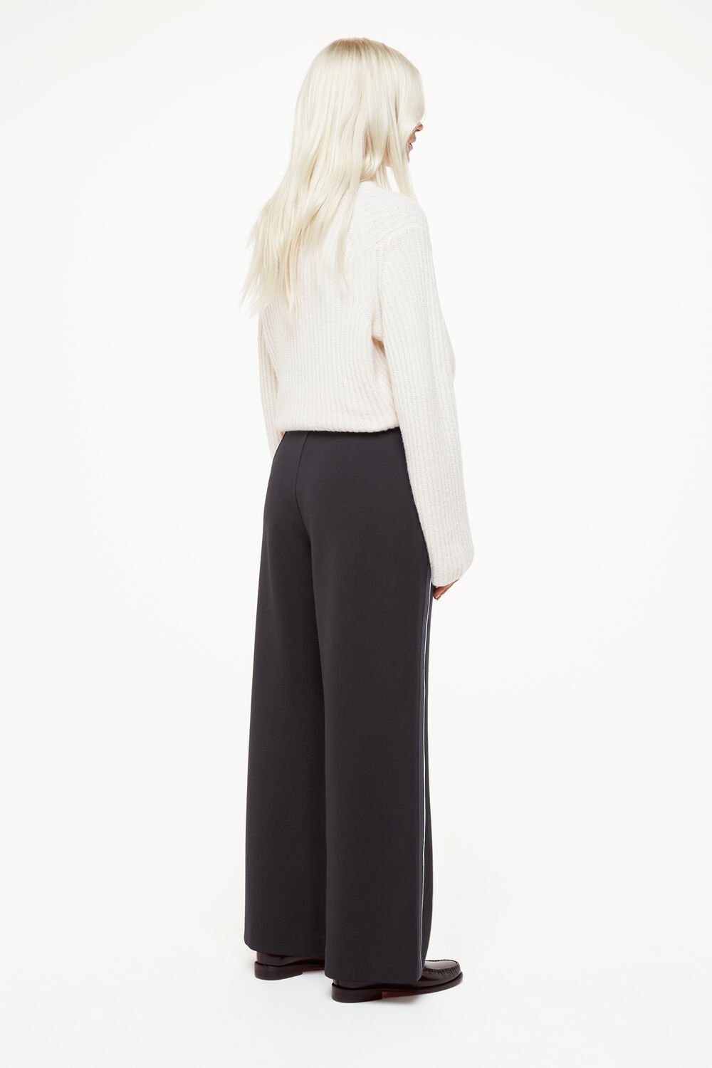 Black Petite Edie Side Stripe Ponte Trouser