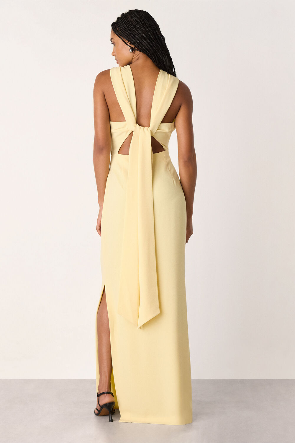 Yellow Tie Back Maxi Dress