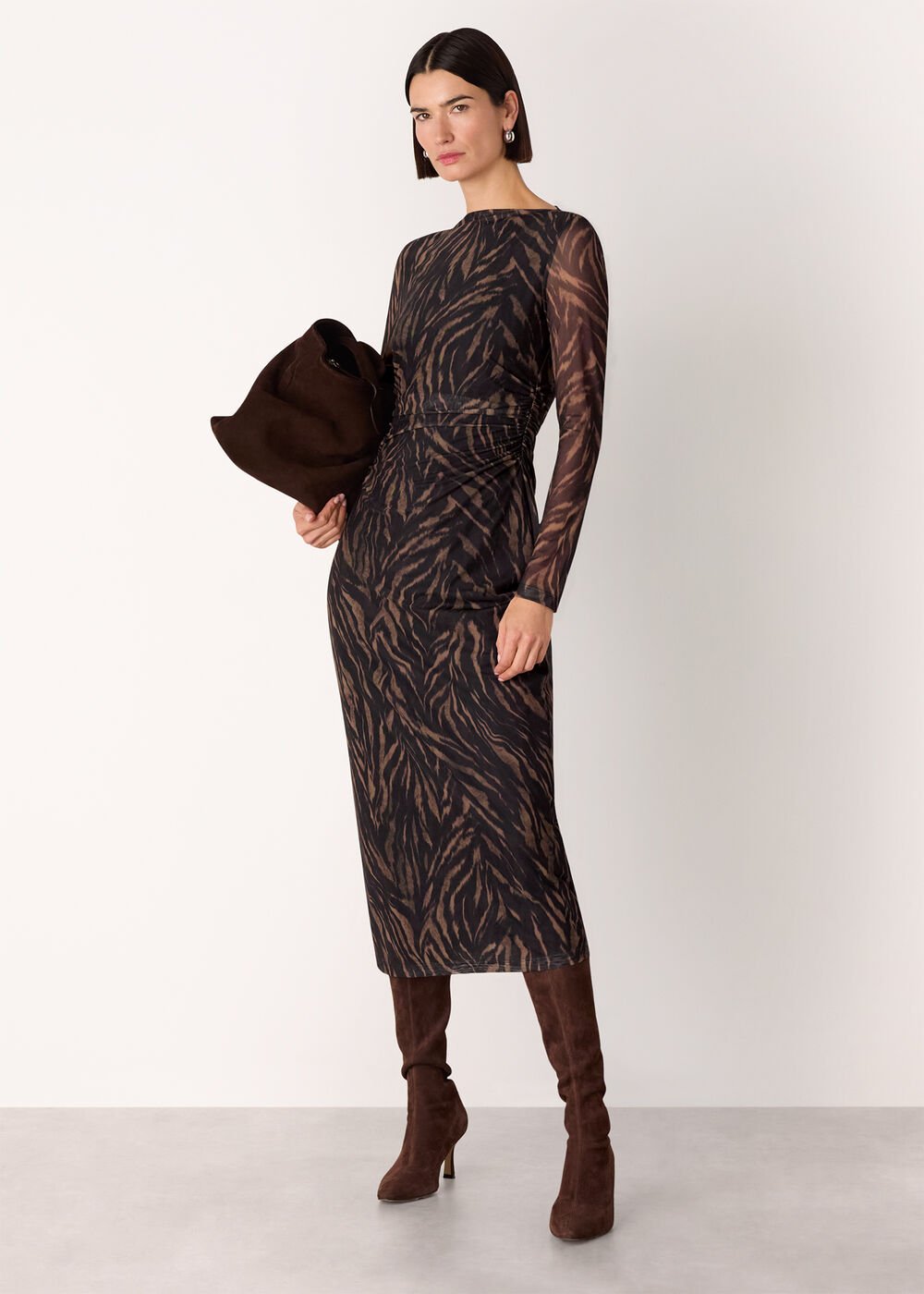 Abstract Zebra Mesh Dress